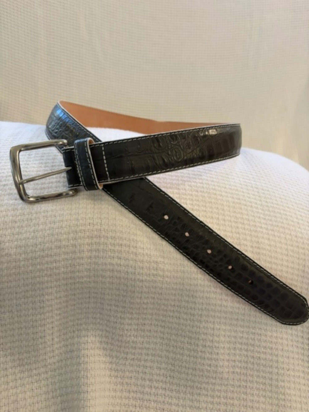 TB Phelps Genuine Leather Mens Gray Belt Size 38